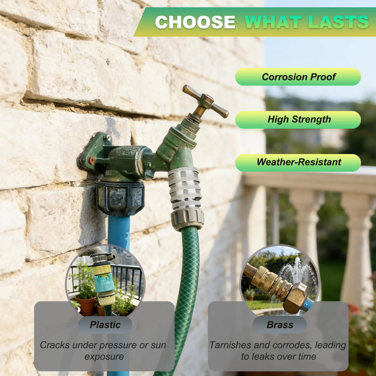 FISHFRUIT leak-resistant seal with rubber washer ensures steady water flow.