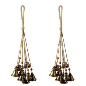 Fishknow hanging witch bells door 2pc showcase rustic doorway decor and gentle chime