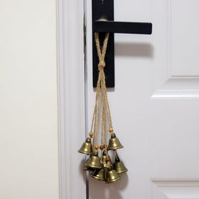 Fishknow hemp rope witch bells show natural texture and subtle door alert when guests arrive