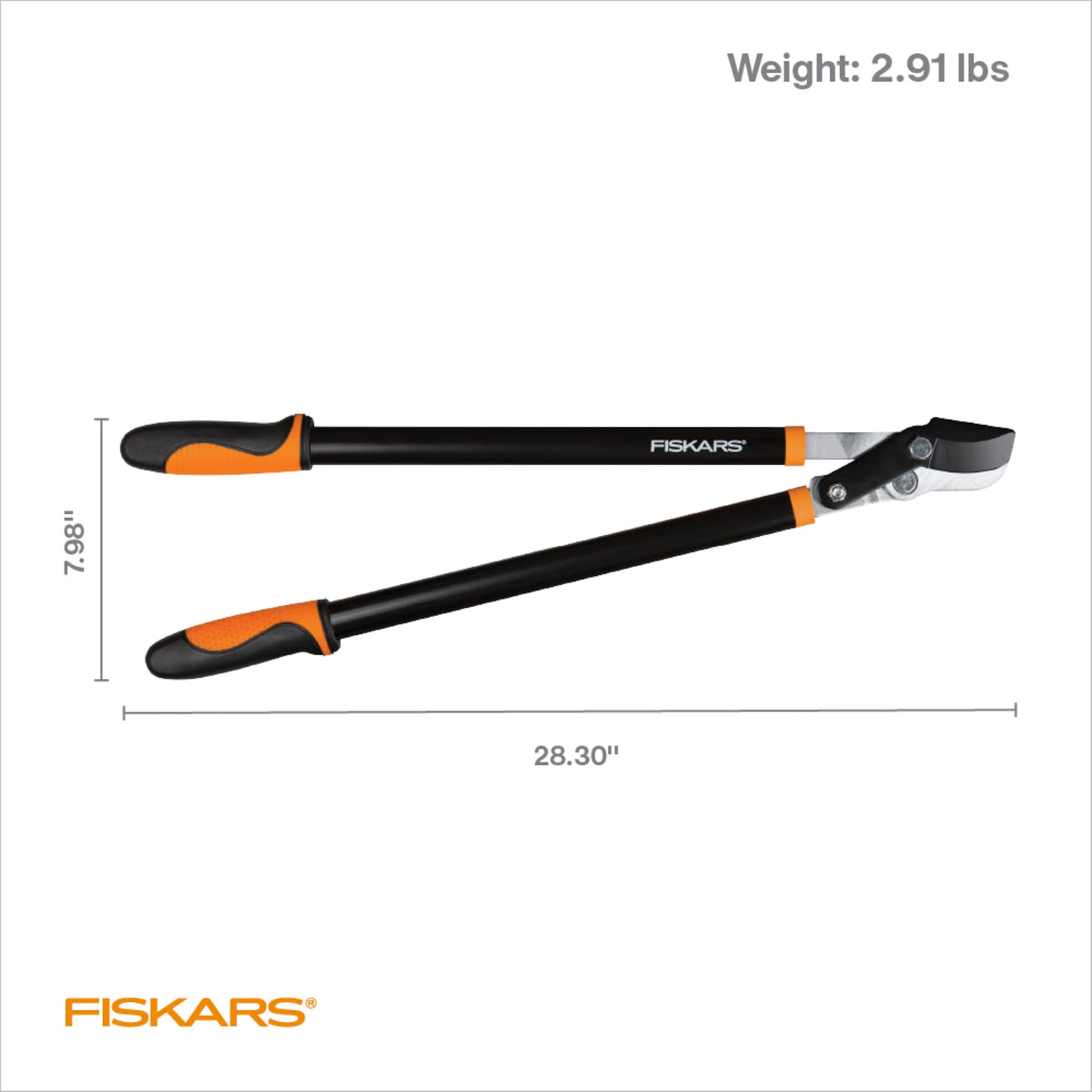 Fiskars 28-Inch Power-Lever Lopper ergonomic design supports steady precision when trimming.