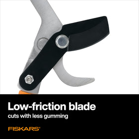 Fiskars 28-Inch Power-Lever Lopper blades stay sharp longer for reliable pruning sessions.