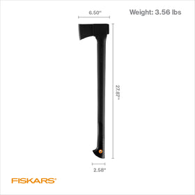 Campfire prep with Fiskars axe for easy kindling and logs