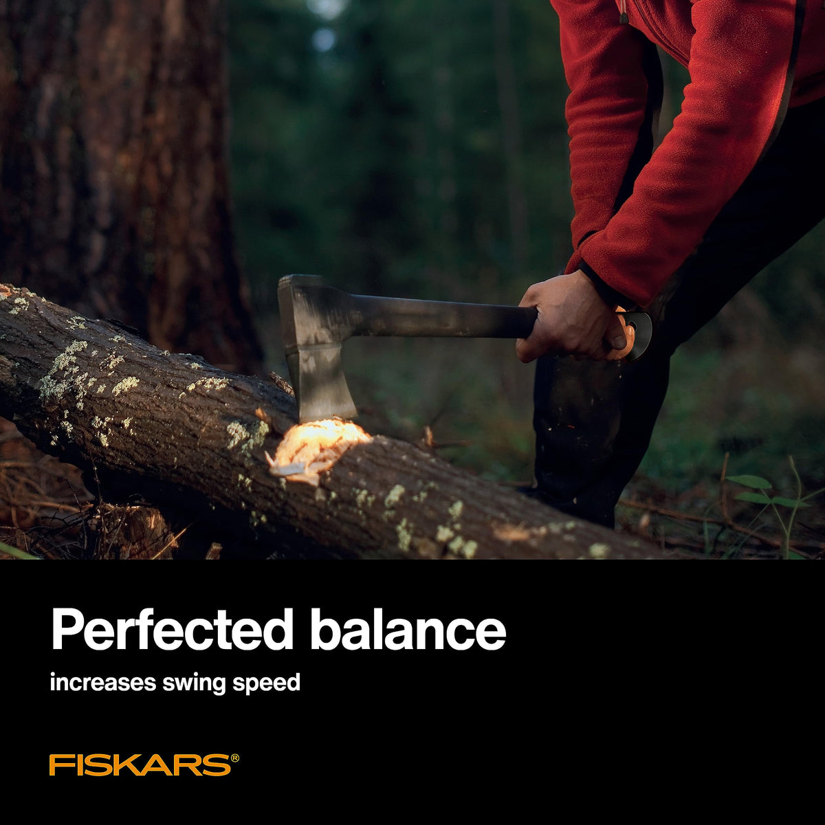 Lifetime warranty on Fiskars chopping axe for outdoor confidence