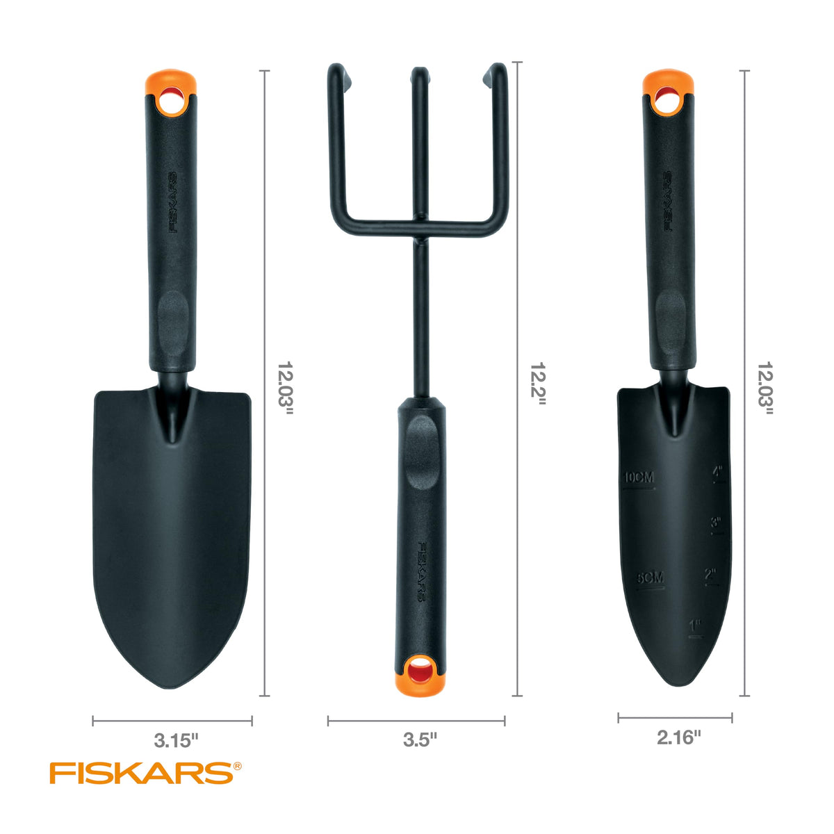 Fiskars cultivator shows durability for aerating soil with rust-resistant head.