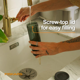 Fiskars components include 50% post-consumer recycled plastic for eco-friendly care.