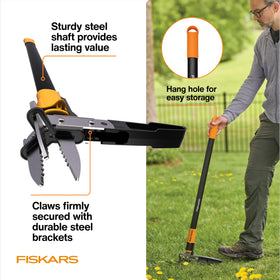 Lightweight aluminum shaft supports easy reach and durability.