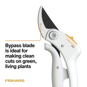 Fiskars Bypass Pruner FiberComp handle in use for light garden work