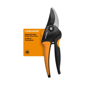 Fiskars Bypass Pruning Shears blade close-up for precise cuts.