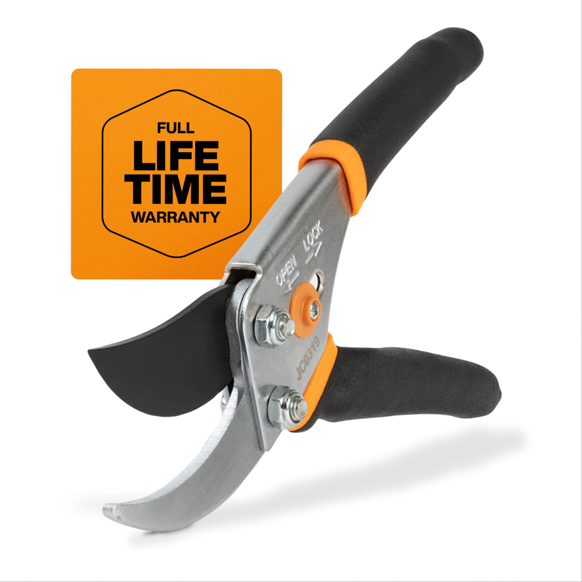 Fiskars Bypass Pruning Shears blade close-up for precise live growth cuts