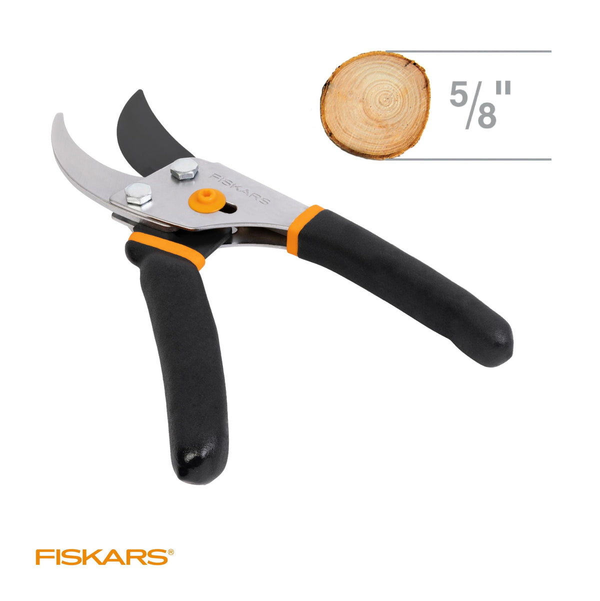Fiskars Bypass Pruning Shears blade coating reduces sap buildup