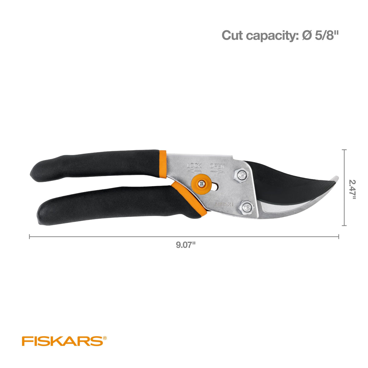 Fiskars Bypass Pruning Shears durable steel construction for longevity