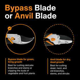Fiskars Bypass Pruning Shears easy-open safety lock for secure transport