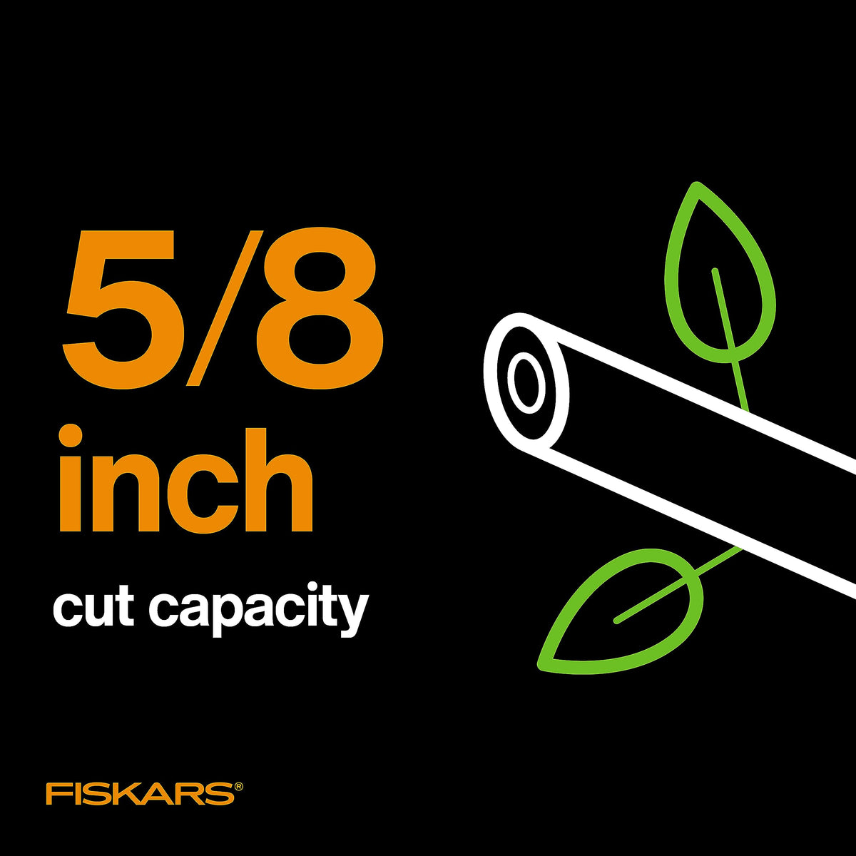 Fiskars pruner with low-friction coating gliding through wood