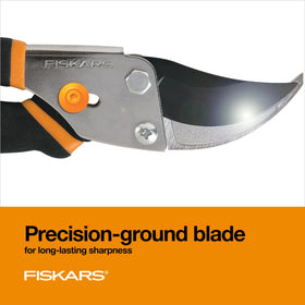 Fiskars Bypass Pruning Shears sap groove prevents sticking during use