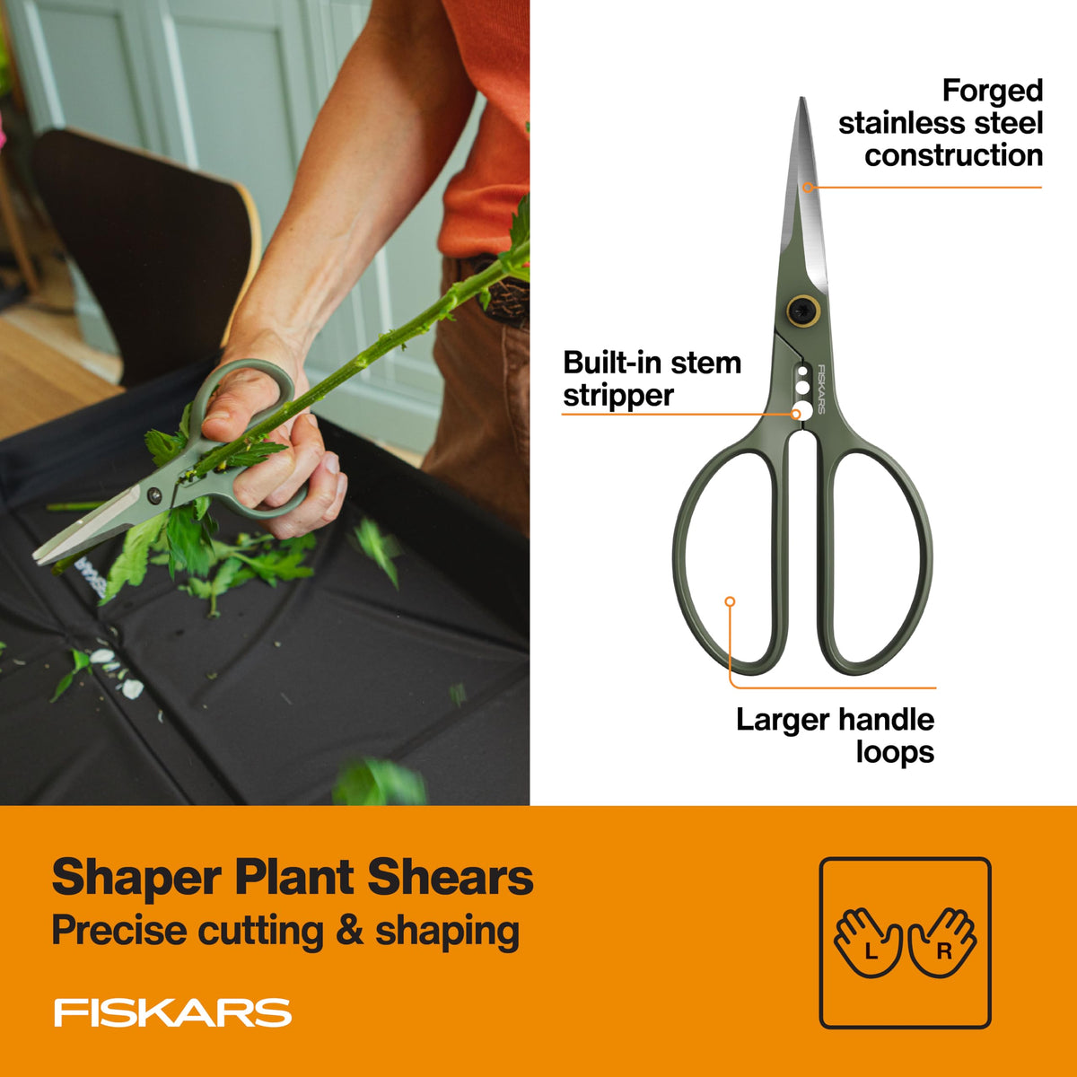 Fiskars detail snips close-up with sharp precision blades