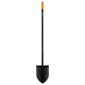 Fiskars digging shovel steel blade enables easier digging in tough soil.