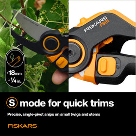 Fiskars DualAction Pruner low-friction blade in action for smooth cuts