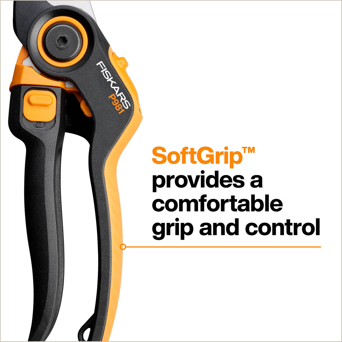 Fiskars DualAction Pruner trimming small twigs and stems with ease