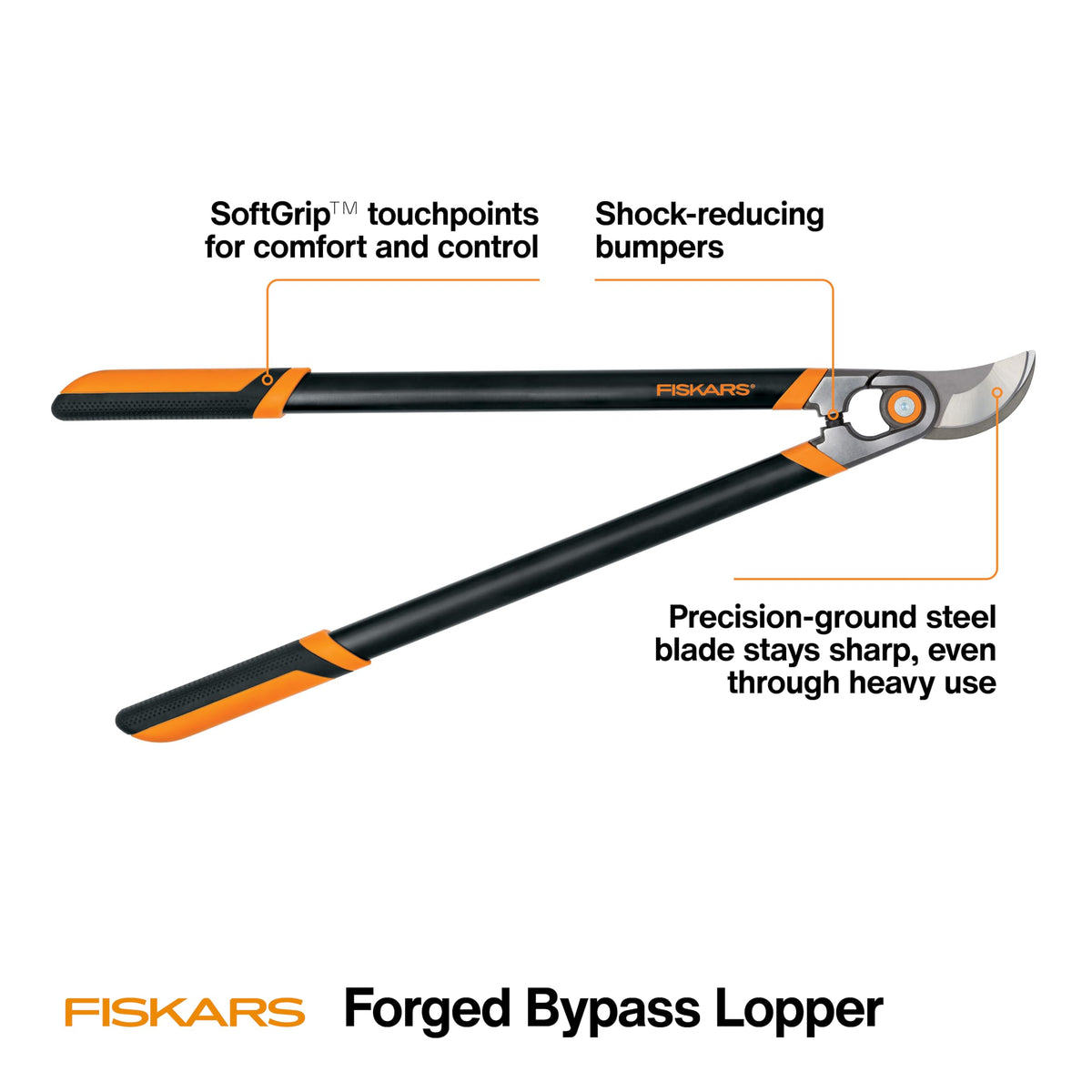 Low-friction blade coating on the Fiskars lopper prevents sticking and sap buildup.