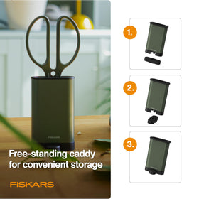 Fiskars forged stainless steel construction ensures long-lasting sharpness.