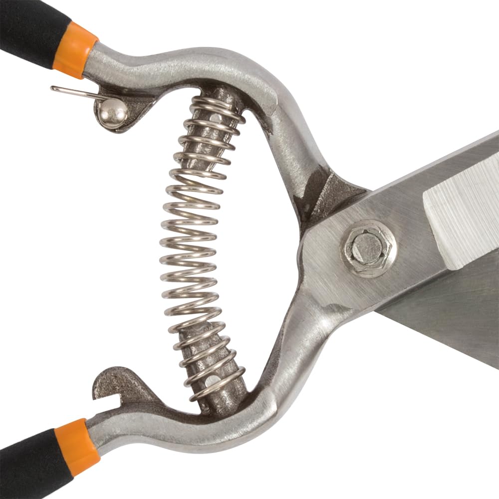 Fiskars forged steel blades close-up highlights durability for heavy use.