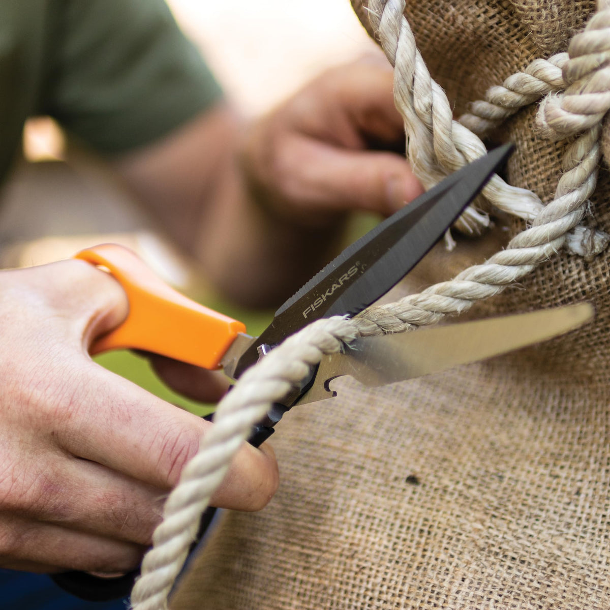 Fiskars Garden Scissors sheath protecting blades during transport and storage.