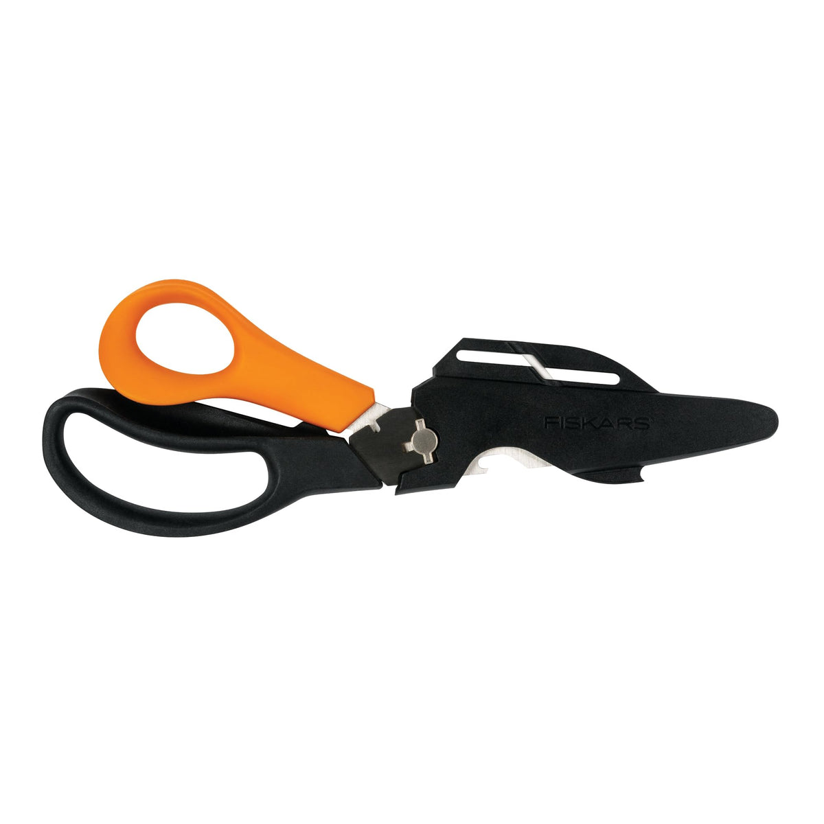 Fiskars Garden Scissors take-apart design reveals titanium knife for large cuts.