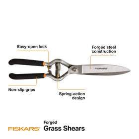 Fiskars forged steel blades cut thick sod with clean, smooth lines.
