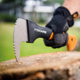 Fiskars Hookaroon log grab motion makes relocating firewood simpler.