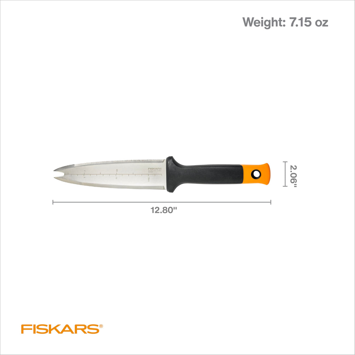 Fiskars Hori Hori knife measurements guide for planting depth