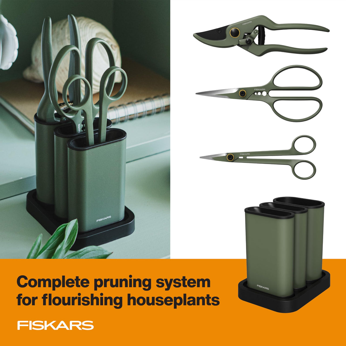 Fiskars stem shears reach fibrous stems with clean cuts