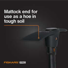 Fiskars IsoCore Pick Mattock breaking ground with reduced vibration