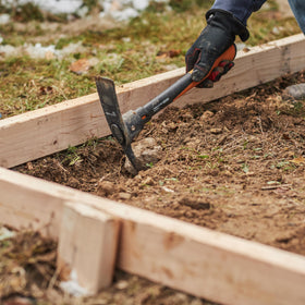 Fiskars IsoCore Mattock textured handle reduces blister risk