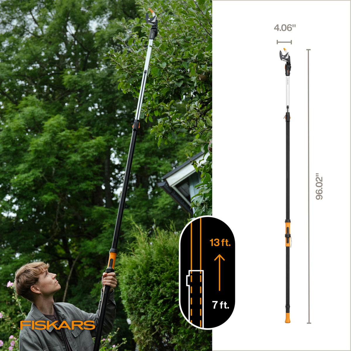Lifetime warranty backing the Fiskars extendable tree pruner