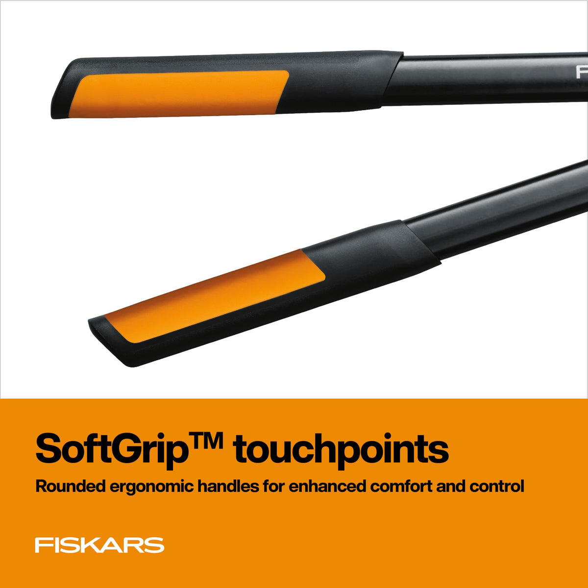 Fiskars lopper cutting a thick branch up to 1.75 inches with ease