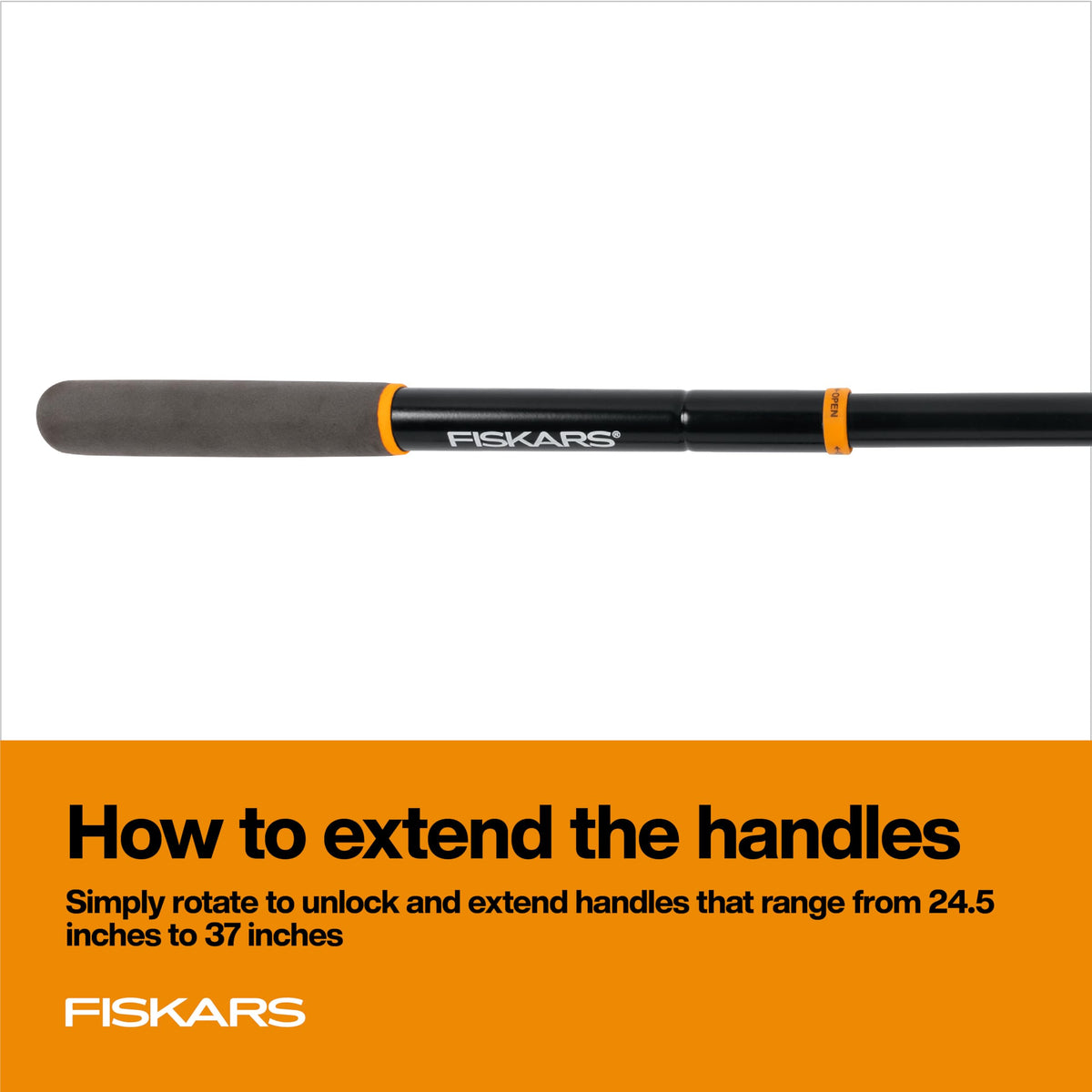 Fiskars loppers lifetime warranty emblem on packaging