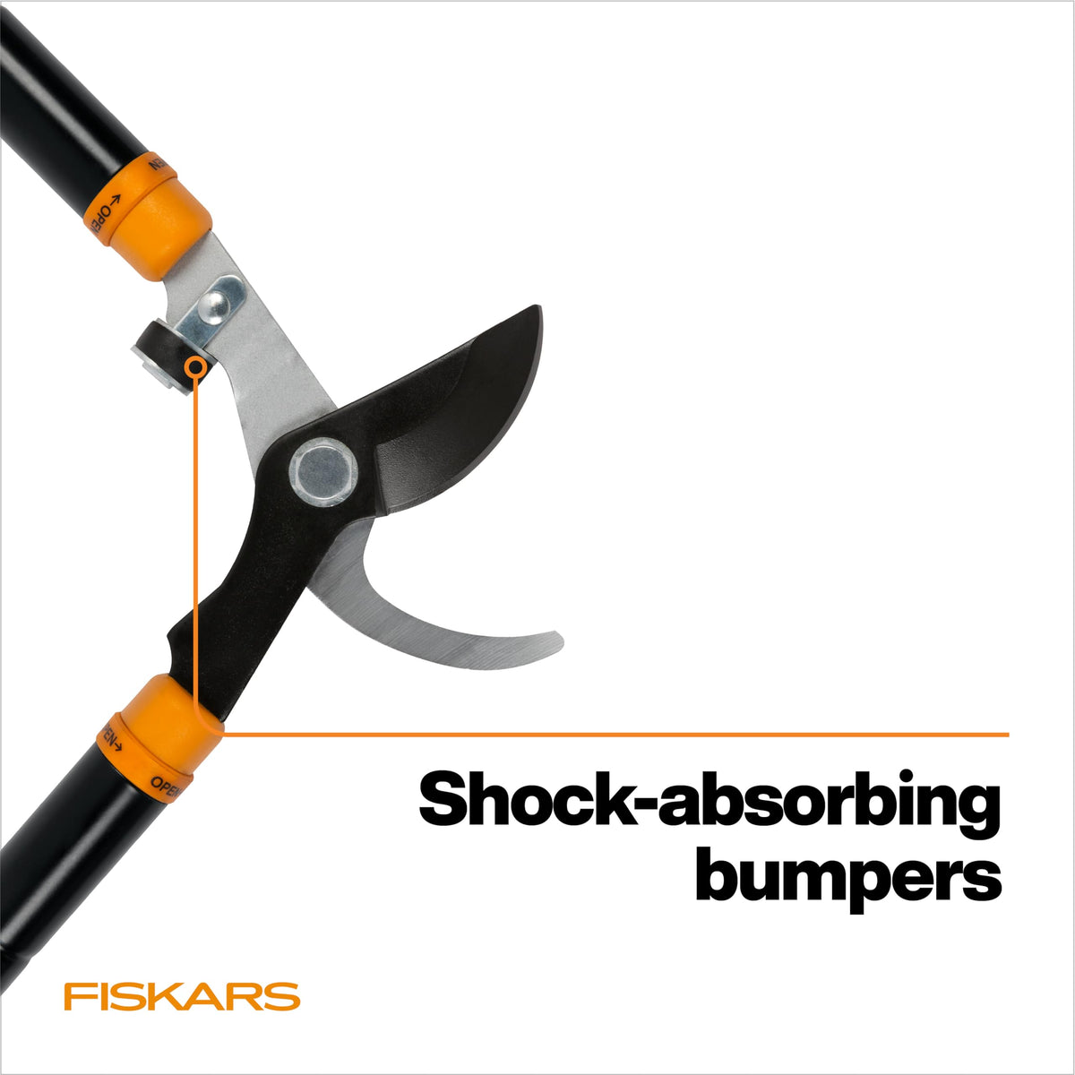Fiskars loppers extended to 37 inches demonstrating reach