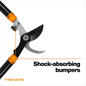 Fiskars loppers extended to 37 inches demonstrating reach