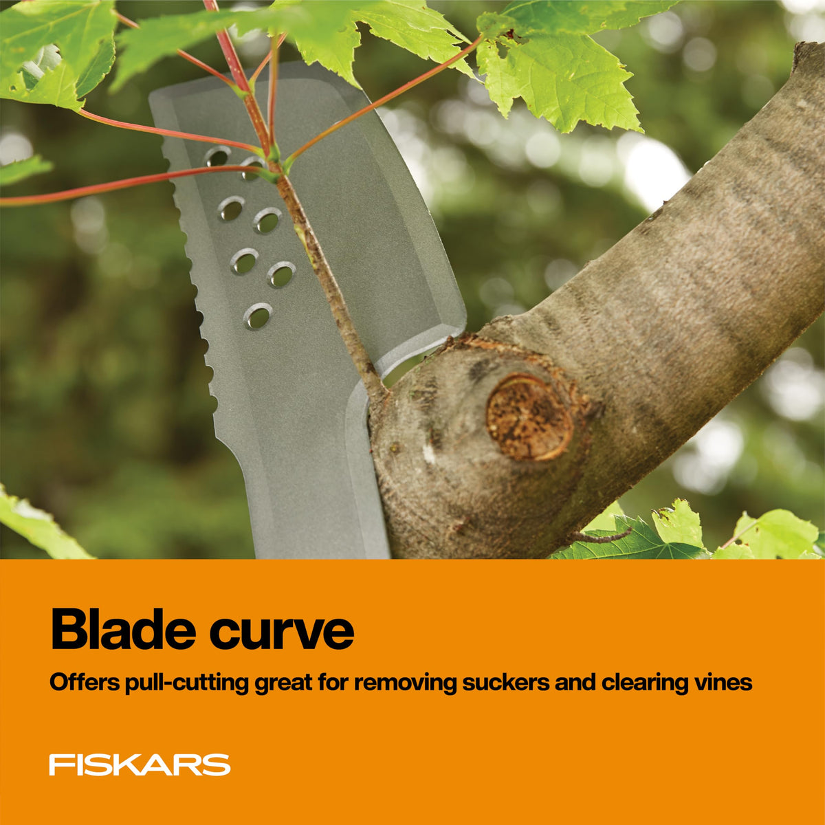 Fiskars machete axe-head design for chopping and splitting