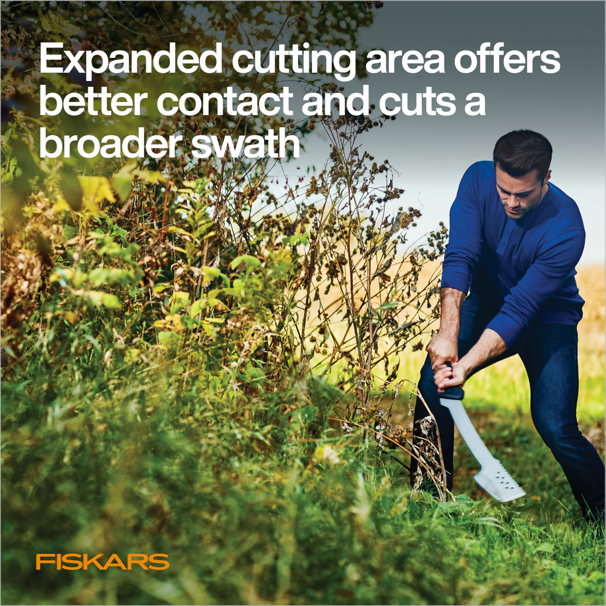 Fiskars machete handle with textured grip for improved control