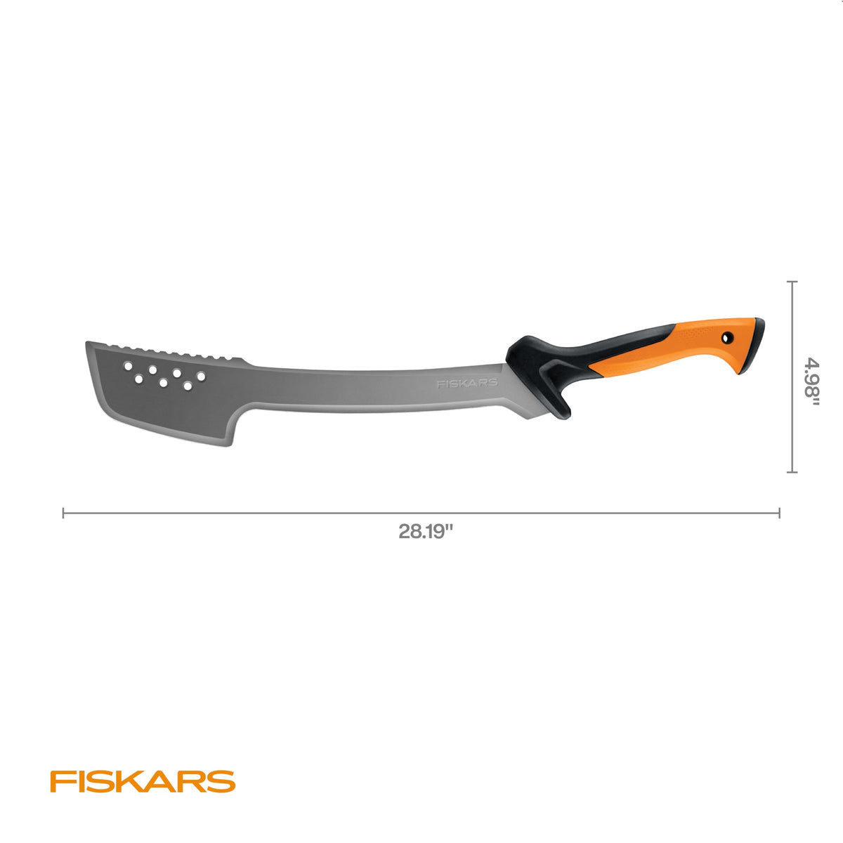 Fiskars machete blade with low-friction coating reducing resistance
