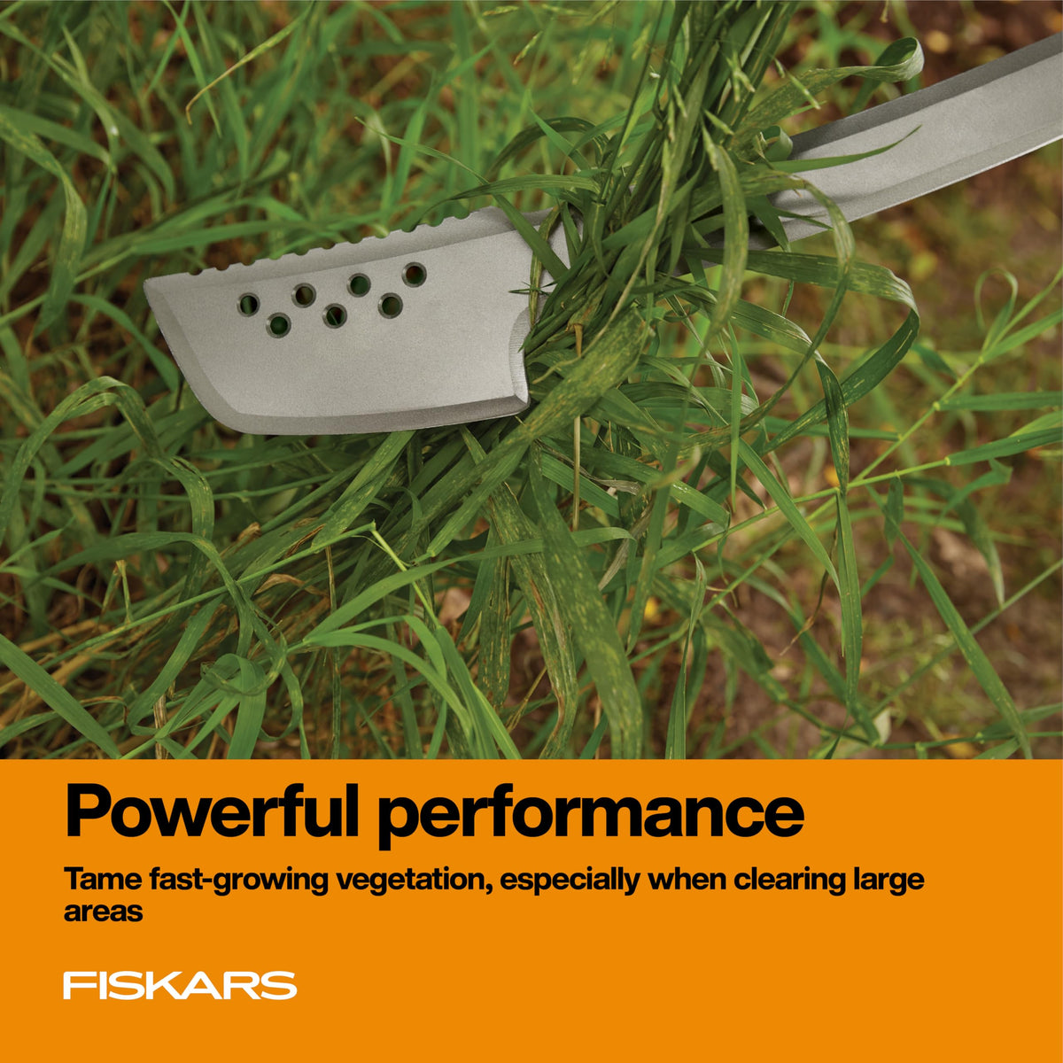 Fiskars rust-resistant blade maintains durability during heavy use