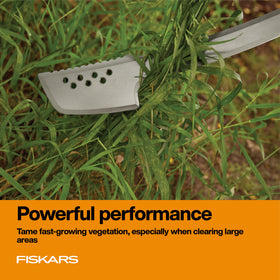 Fiskars rust-resistant blade maintains durability during heavy use