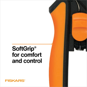 Durable stainless steel blades by Fiskars stay sharp under heavy use