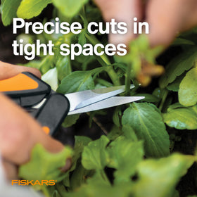 Fiskars snips pruning small plants with precise control