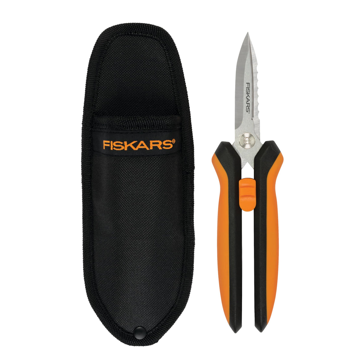 Fiskars multipurpose garden snips blade close up for sharp precision