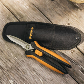 Fiskars snips serrated edge captures tough rope with ease