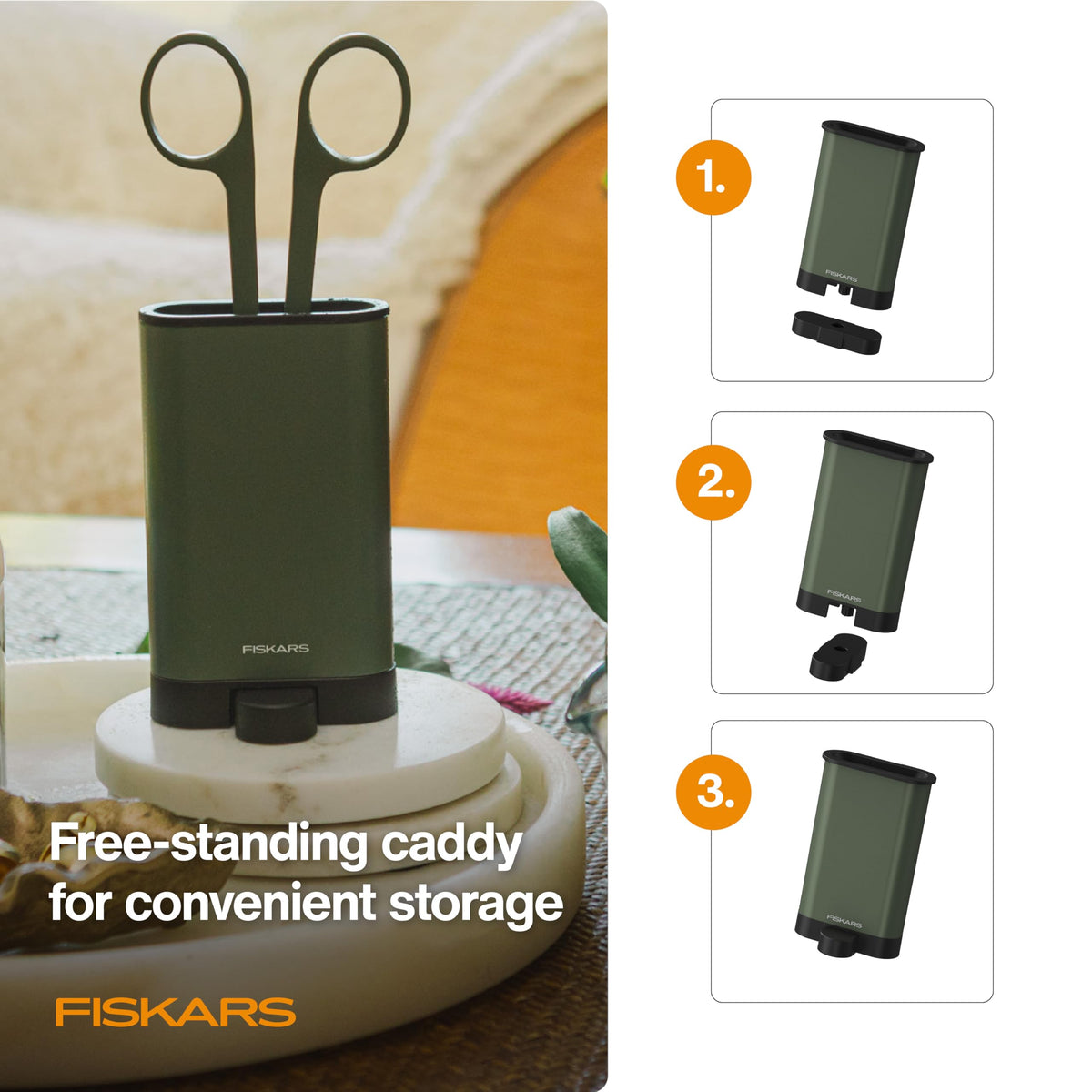 Fiskars Plant Detailer Snips close-up shows sharp tips for accurate cuts.