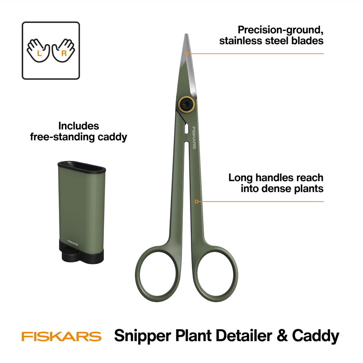 Fiskars Plant Detailer Snips with holder keeps storage neat and stylish.