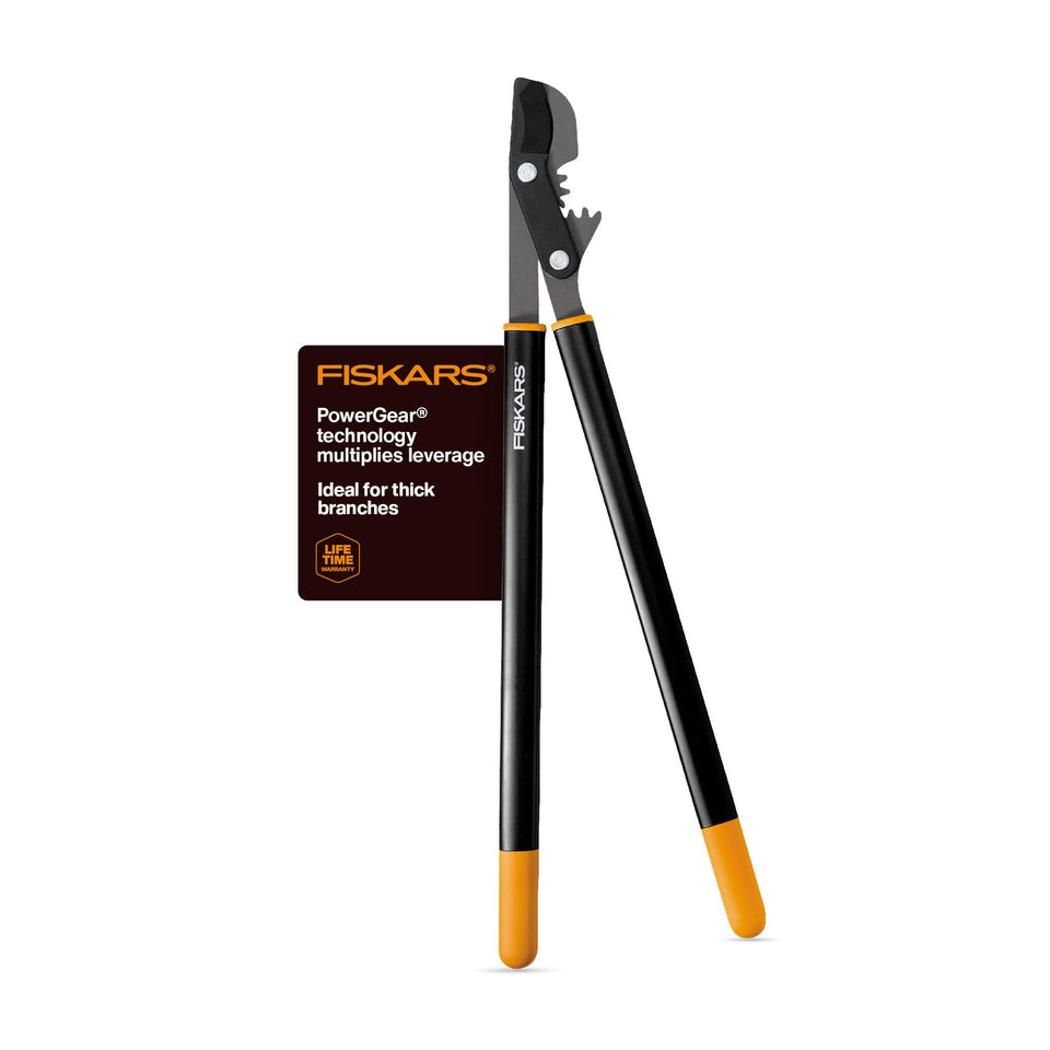Fiskars PowerGear Bypass Lopper 32in cutting action through branches